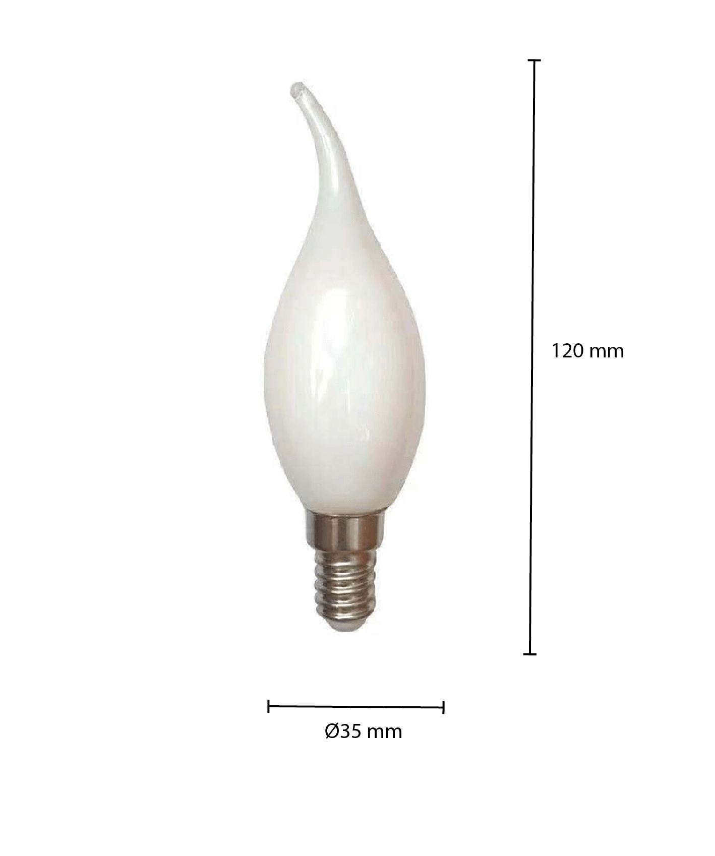LED FILAMENT E14 FLAME MILKY 1.6W - Afbeelding 2