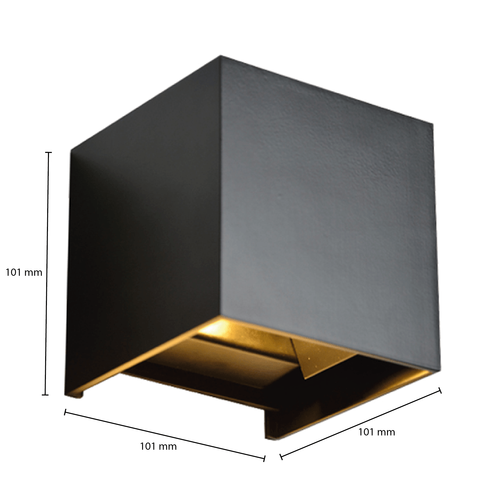 LED THEBE CUBE 2x3W DIM ZWART - 540LM - Afbeelding 4