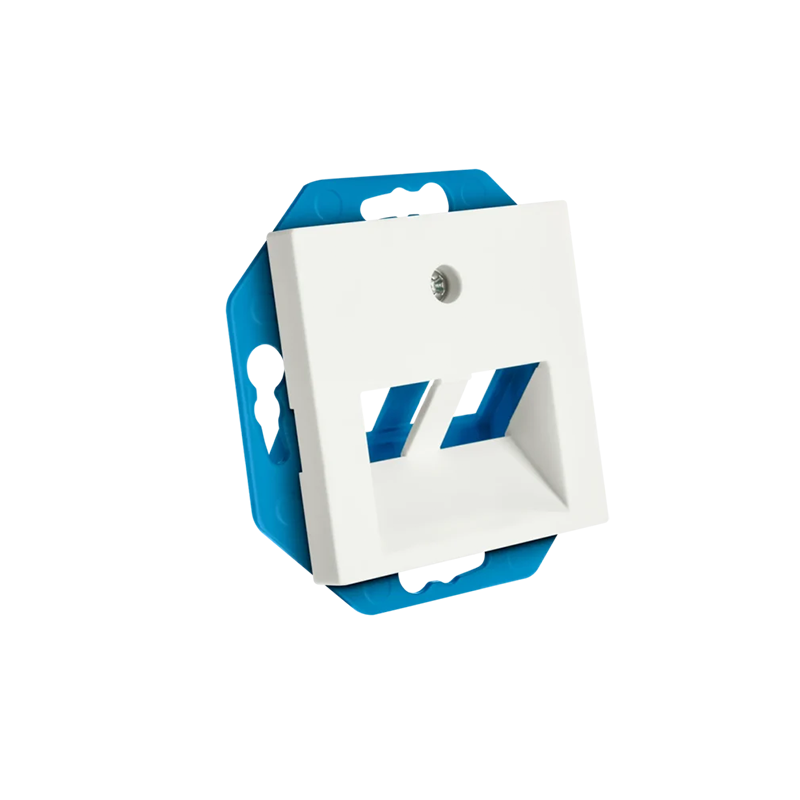 ION INDUSTRIES | MODULAR JACK | 30° | 2-VOUDIG MET CENTRAALPLAAT | V1/J1 | MAT ALPIN WIT - Afbeelding 3