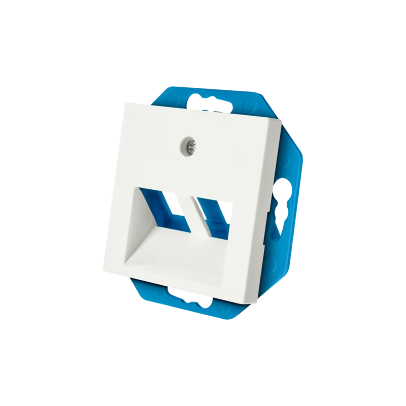 ION INDUSTRIES | MODULAR JACK | 30° | 2-VOUDIG MET CENTRAALPLAAT | V1/J1 | MAT ALPIN WIT - Afbeelding 2