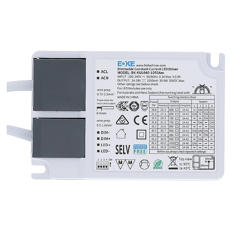 BOKE CONSTANT CURRENT | 1-10V DIMBAAR DRIVER | 600-1050mA | 42 WATT - Afbeelding 3