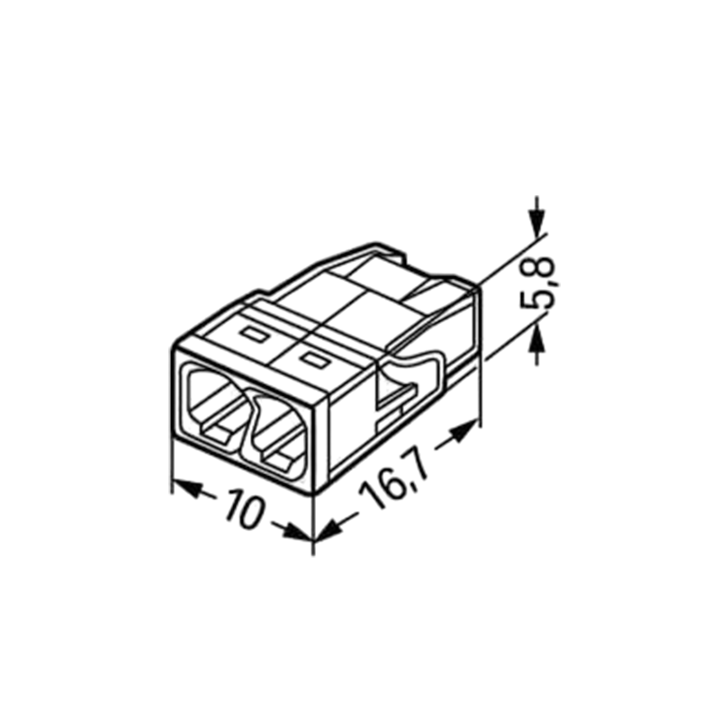 WAGO® LASKLEM | 2 DRADEN | 0.2-2.5MM² | PER 100 STUKS - Afbeelding 3