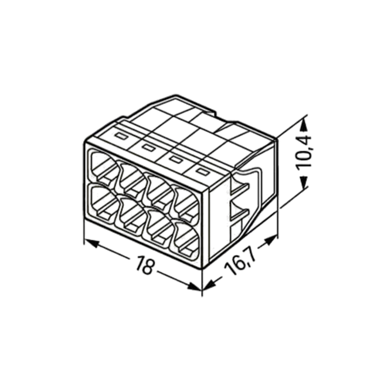 WAGO® LASKLEM | 8 DRADEN | 0.2-2.5MM² | PER 50 STUKS - Afbeelding 2