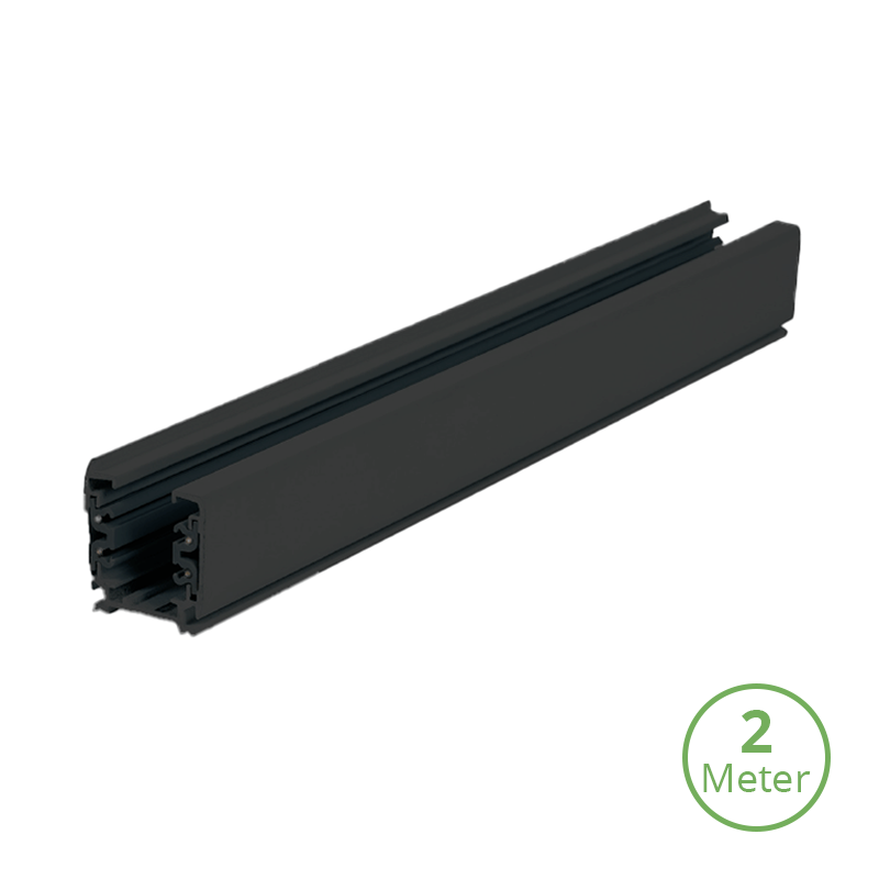 3-FASE RAIL | 200CM | ZWART ( VERZENDKOSTEN €15,- PER ORDER 1x / Na berekening ) - Afbeelding 2