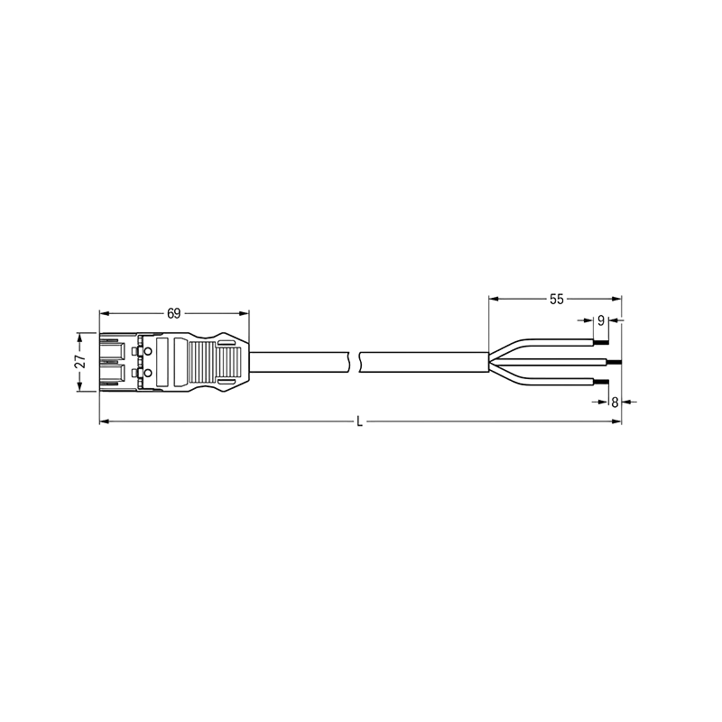 Wago Aansluitkabel 771-9993/206-302 | WAG 206-302 | 3M | 3x1.5MM2 | WIT - Afbeelding 2